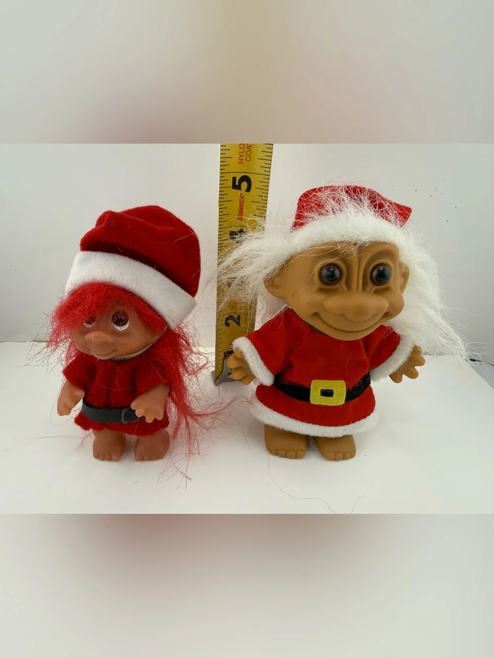 Vintage Christmas Troll Doll Lot 1985 Thomas Dam Norfin & Russ Berrie Santa